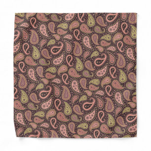 Mauve Taupe Blush Pink Indian Floral Paisley Bandana