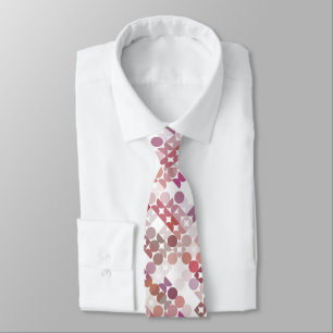 Mauve Taupe Dusty Blush Pink Retro Art Pattern Neck Tie