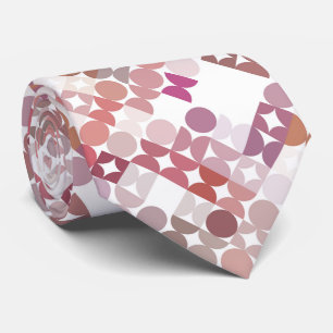 Mauve Taupe Dusty Blush Pink Retro Art Pattern Neck Tie