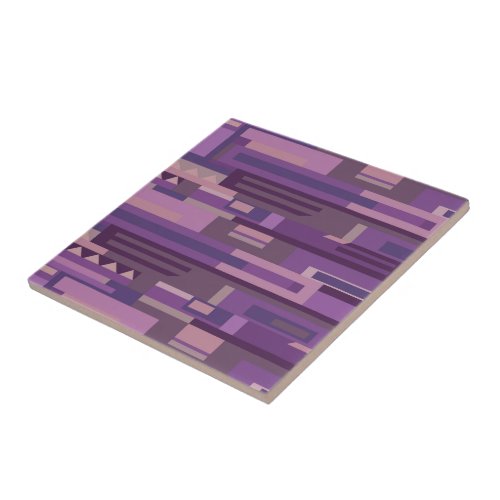 Mauve tones abstract geometric random pattern ceramic tile