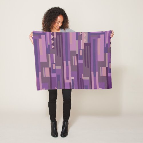 Mauve tones abstract pattern geometric shapes fleece blanket