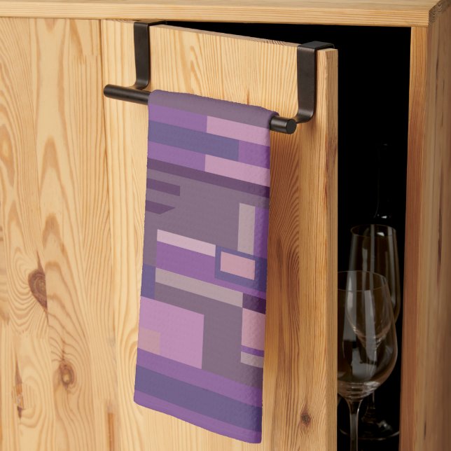 Mauve tones abstract pattern  kitchen towel (Thirds Fold)