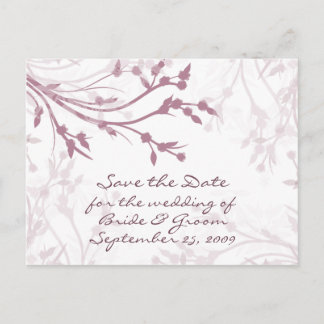 Mauve Tree Branches - Save the Date Announcement Postcard