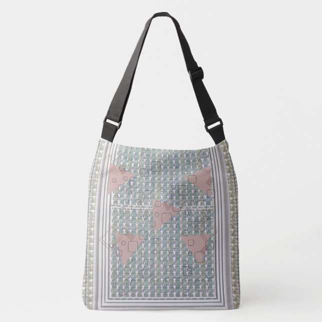 Mauve Triangle  Crossbody Bag (Front)
