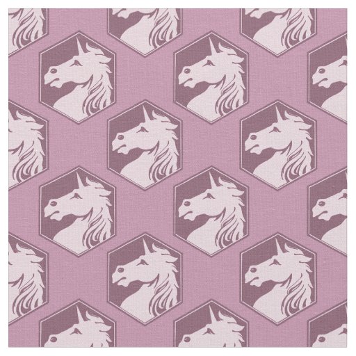 Mauve Unicorn Hexagon Pattern Fabric