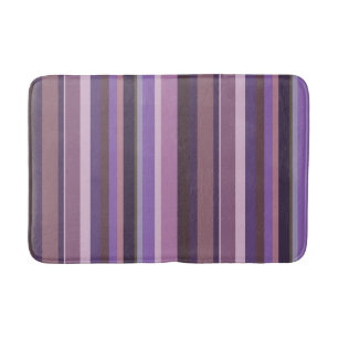 Mauve vertical stripes bath mat