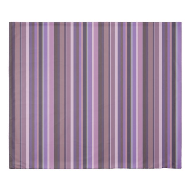Mauve vertical stripes duvet cover (Front)