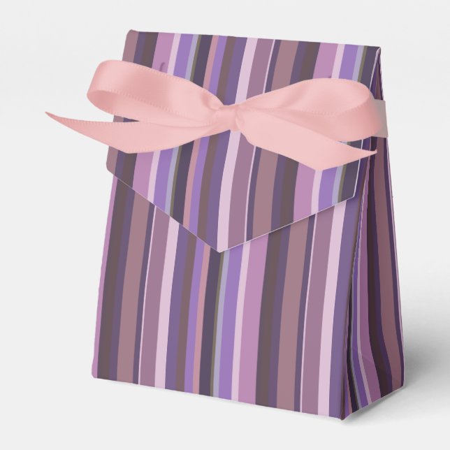 Mauve vertical stripes favor boxes (Front Side)