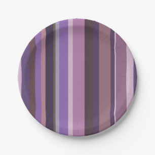 Mauve vertical stripes paper plates