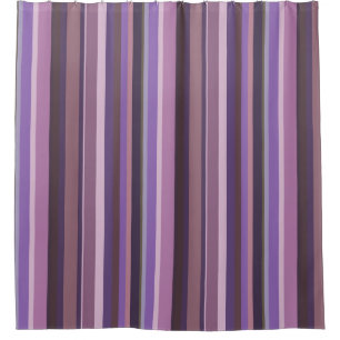 Mauve vertical stripes shower curtain