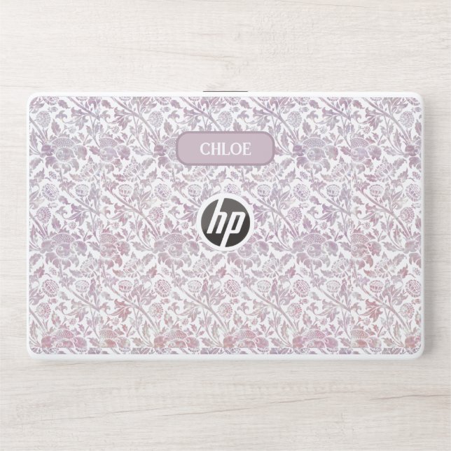 Mauve vintage botanical pattern   HP laptop skin (Front)