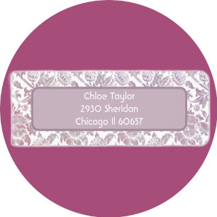 Mauve vintage botanical pattern   label