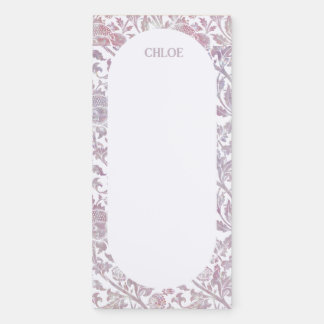 Mauve vintage botanical pattern   magnetic notepad