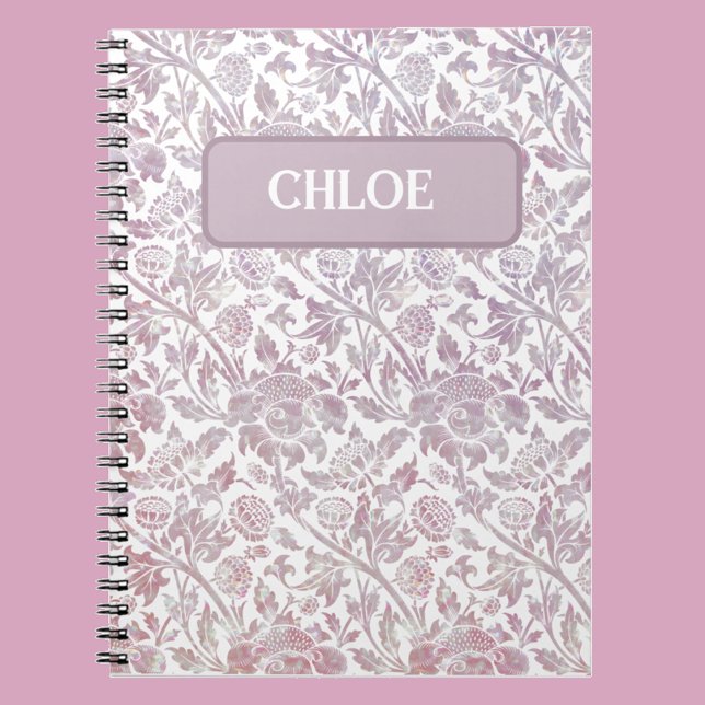 Mauve vintage botanical pattern notebook (Creator Uploaded)