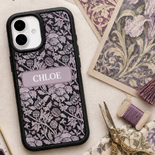 Mauve vintage botanical pattern iPhone 17 case