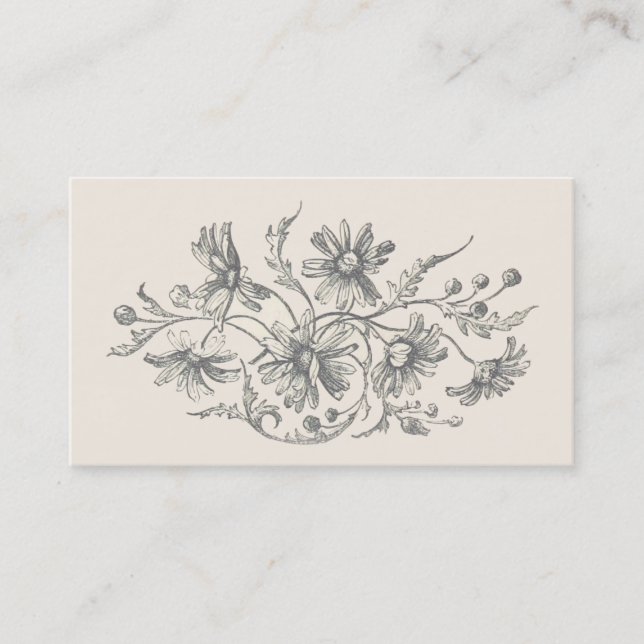 Mauve Vintage Flowers Custom Business Card v2 (Front)