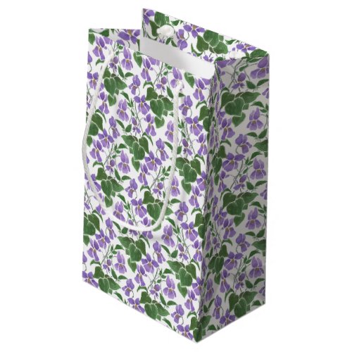 Mauve Violets Floral Pattern Small Gift Bag