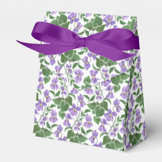 Mauve Violets Floral Pattern Tent Favor Box
