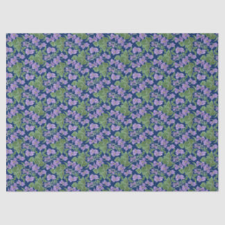 Mauve Violets on Navy Floral Custom Tissue Paper