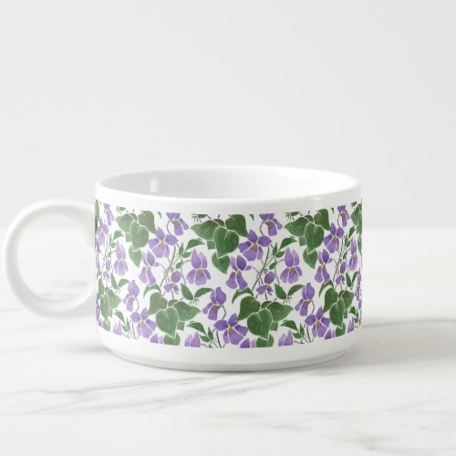 Mauve Violets on White Floral Custom Chilli Mug