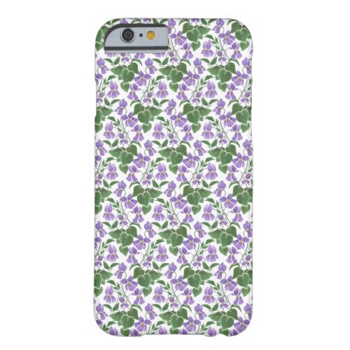 Mauve Violets on White Floral Custom iPhone 6 Case