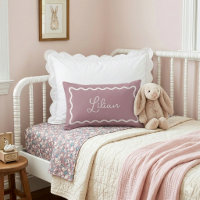 Mauve Wavy Scallop Frame Monogram