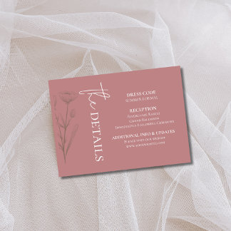 Mauve Wedding Details Enclosure Card