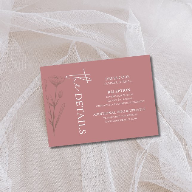 Mauve Wedding Details Enclosure Card (Creator Uploaded)
