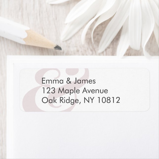 Mauve Wedding Return Address Label | Centered (Insitu)