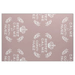 mauve white French Script Keep Calm and Carry On Fabric