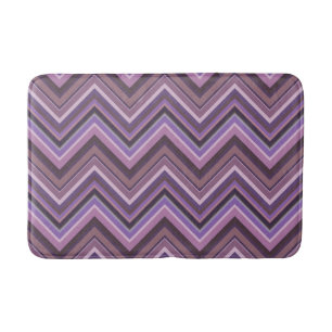 Mauve zigzag stripes bathroom mat