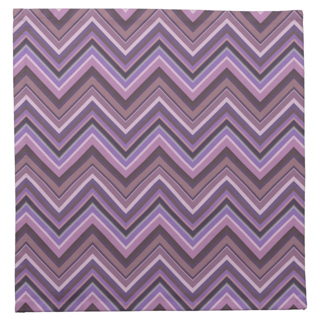 Mauve zigzag stripes cloth napkin (Front)