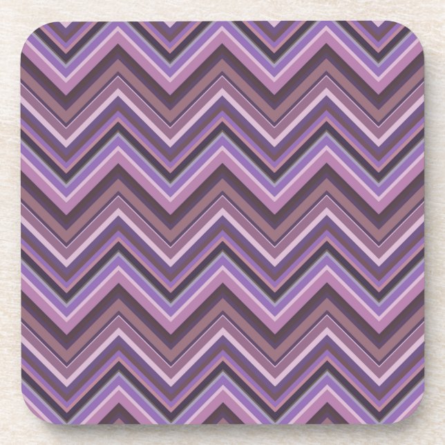Mauve zigzag stripes coaster (Front)