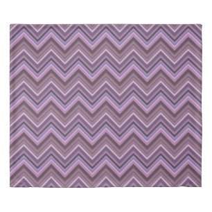 Mauve zigzag stripes duvet cover