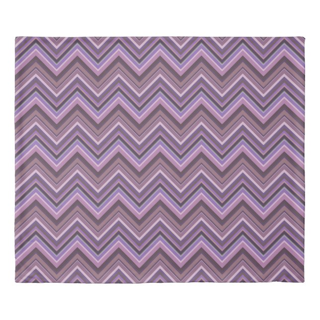Mauve zigzag stripes duvet cover (Front)