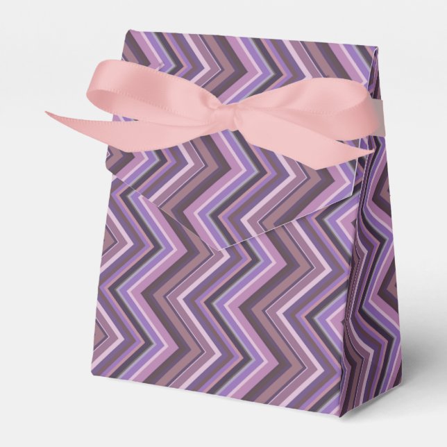 Mauve zigzag stripes favor boxes (Front Side)