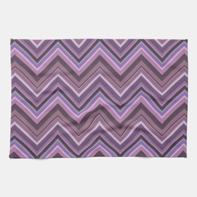 Mauve zigzag stripes towel (Horizontal)