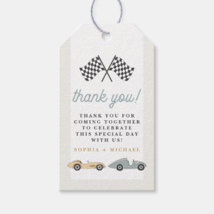 MAVERICK Retro Vintage Pastel Race Car Thank You Gift Tags
