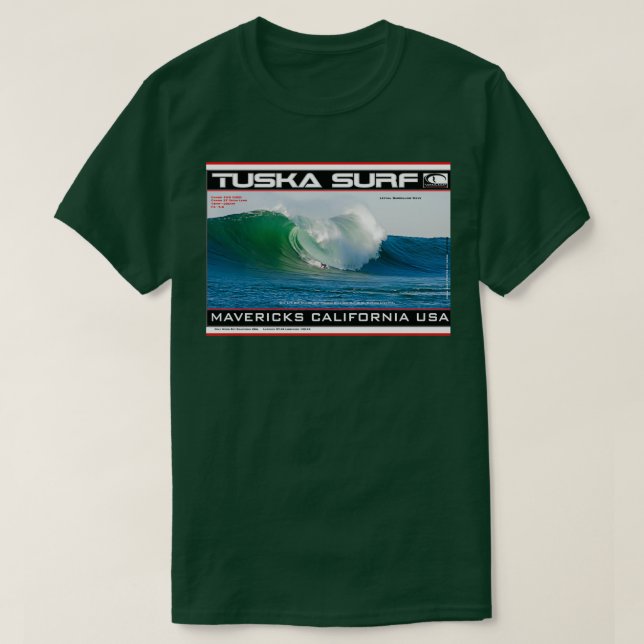 Mavericks Breaking Wave Surf by Tuska surf T-Shirt (Design Front)