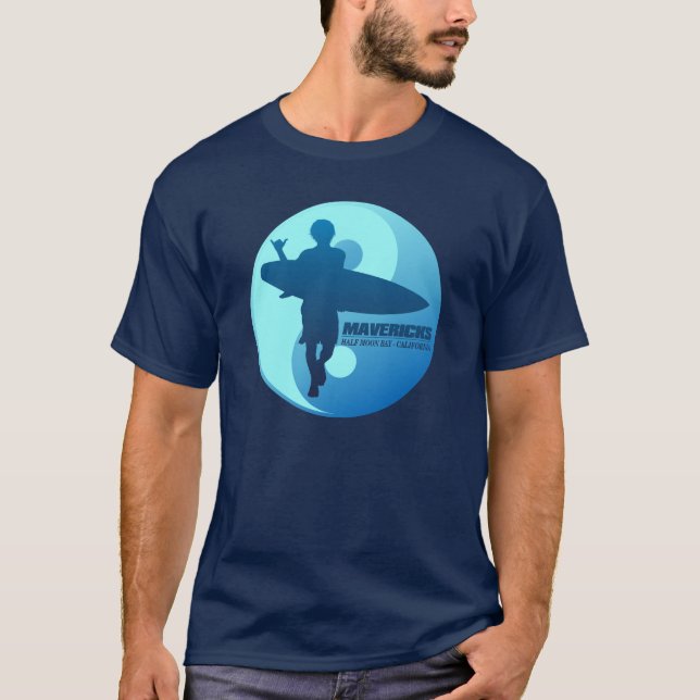 Mavericks -Half Moon Bay (Blue) T-Shirt (Front)