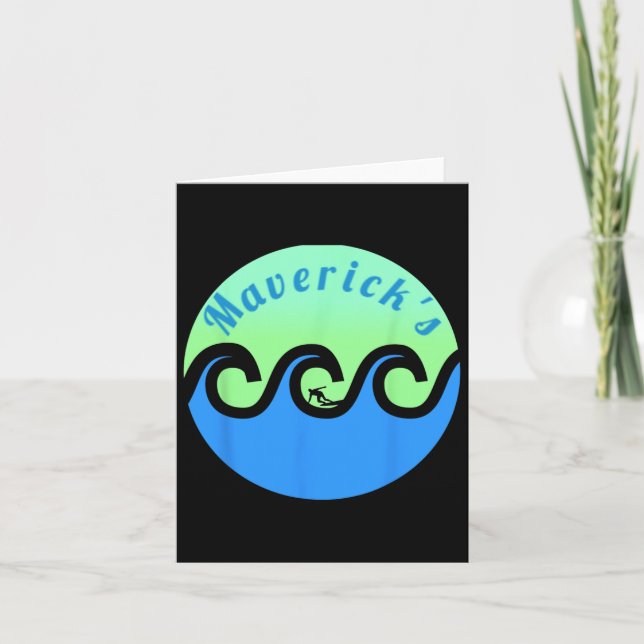 Maverick's Surfing Surf California Beaches  Card (Front)