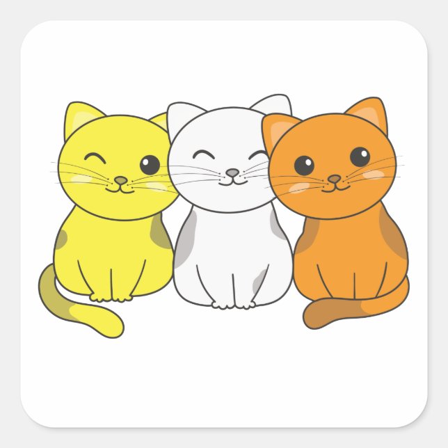 Maverique Flag Pride Lgbtq Cute Cat Bunch Square S Sticker (Front)
