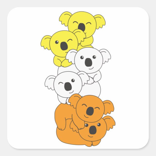 Maverique Flag Pride Lgbtq Cute Koala Pile Square  Sticker (Front)