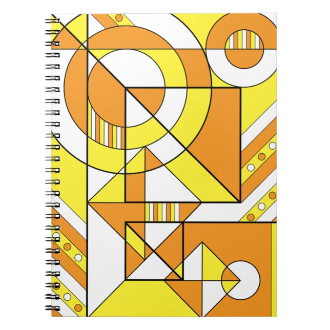Maverique Pride Abstract Geometric Orange Yellow Notebook (Front)