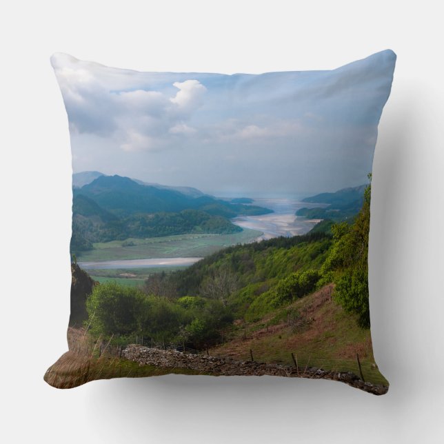 Mawddach Estuary Snowdonia North Wales Throw Pillow (Front)