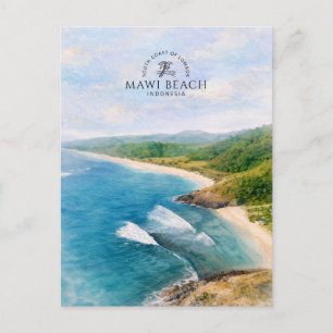 Mawi Beach South Coast of Lombok   Indonesia Postcard