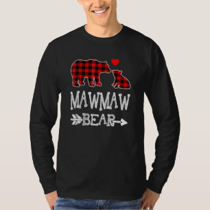 Mawmaw Bear Red Buffalo Plaid Grandma Bear Pajama T-Shirt