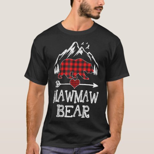 Mawmaw Bear  Red Buffalo Plaid Mawmaw Bear Pajama T_Shirt