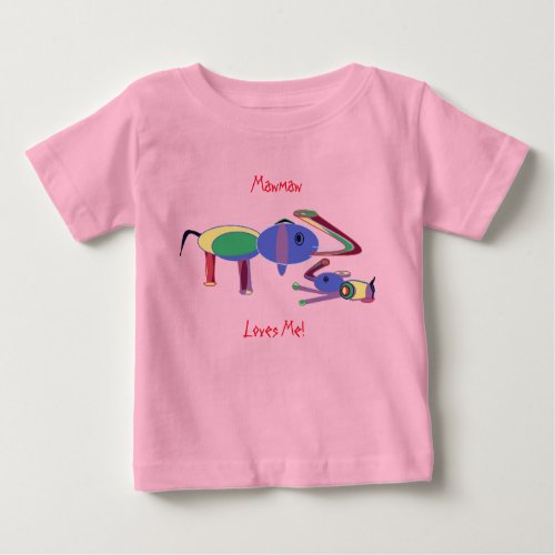  Mawmaw luvs me Front Design Only Baby T_Shirt