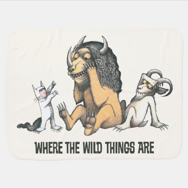Max and the Wild Things Playing Baby Blanket (Horizontal)